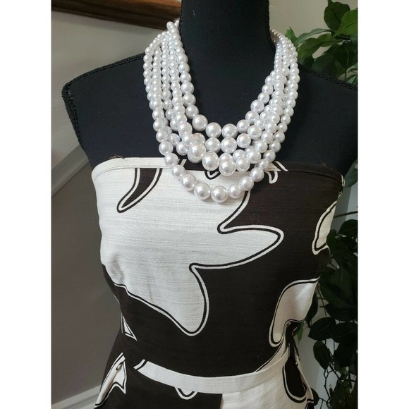 Merona Women's Brown/White Dress Size16 - Picture 2 of 12